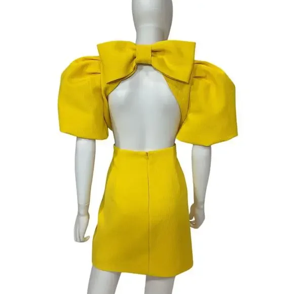 Rebecca Vallance Structured Canary Yellow Jaclyn Dress Size 10